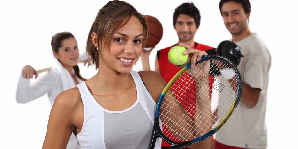 Men and women playing different sports who have sport insurance