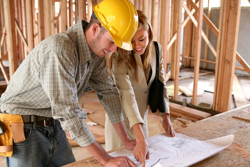 contractor working with woman and has insurance