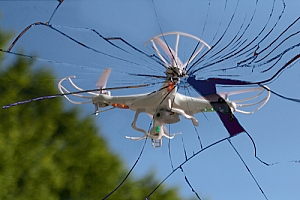 Drone crashed into window