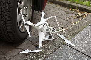 Drone with broken propeller
