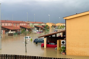 city drowned in flood
