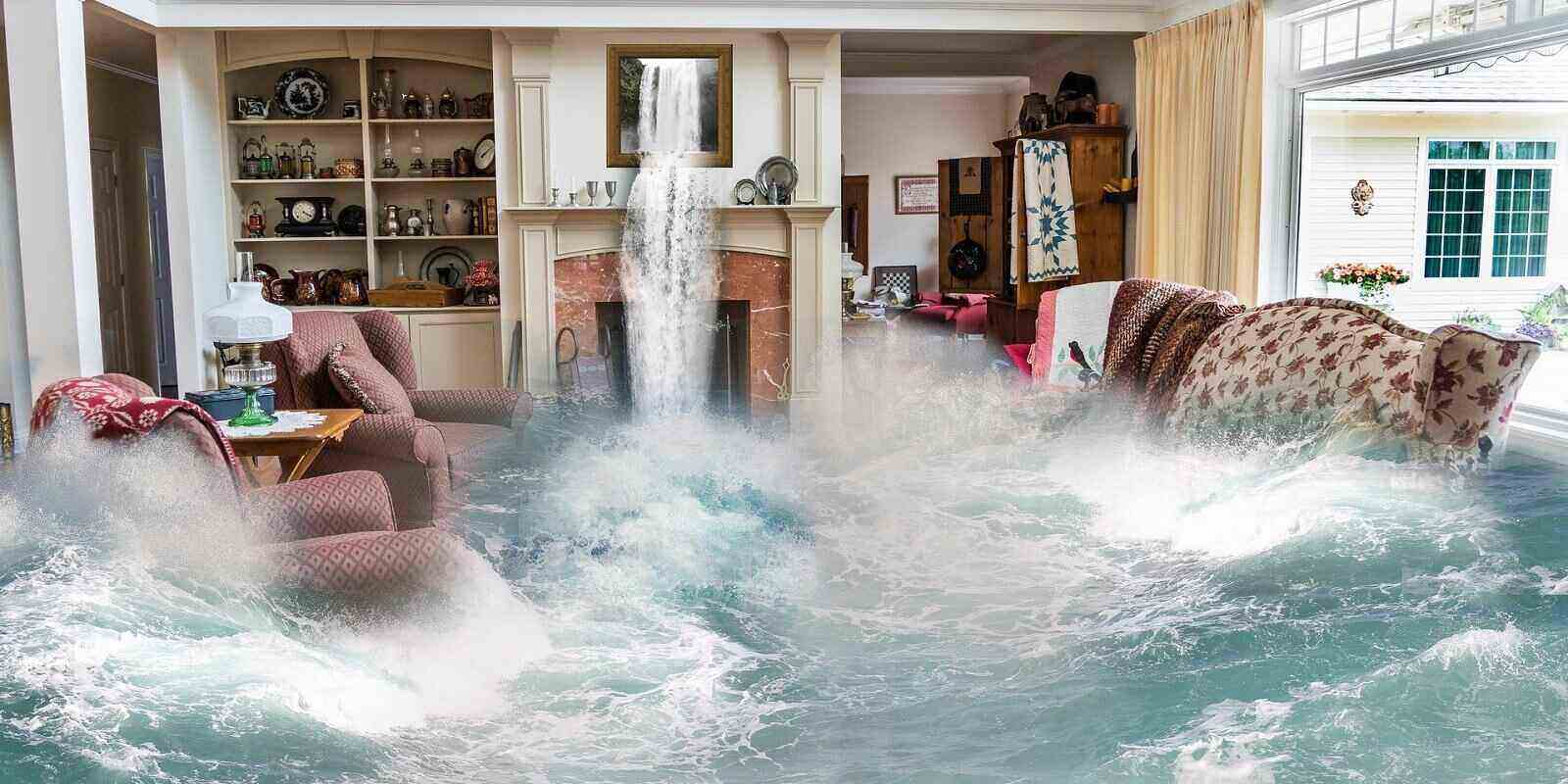 house flooded with water