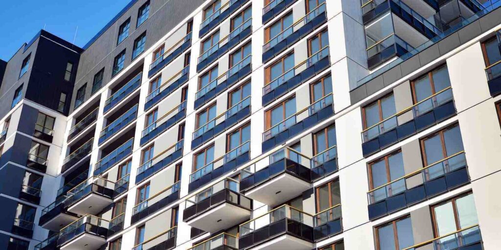 apartment building in sunny day