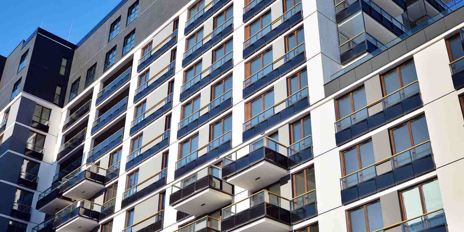 apartment building in sunny day