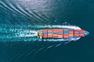 cargo ship in the ocean
