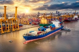 cargo ship with containers