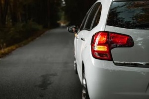 car with blinkers on