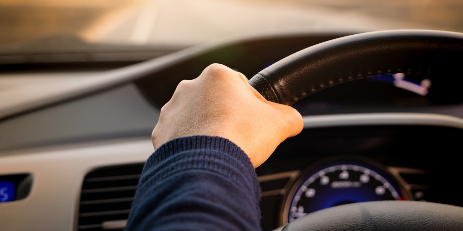 safe drive with speed control and security distance on the road