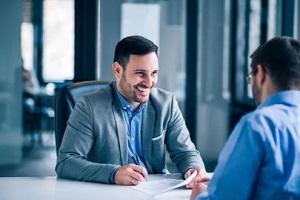 people discussing business insurance