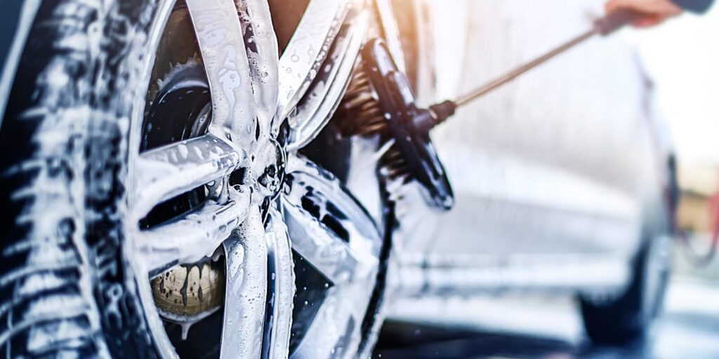 car cleaning with water jet