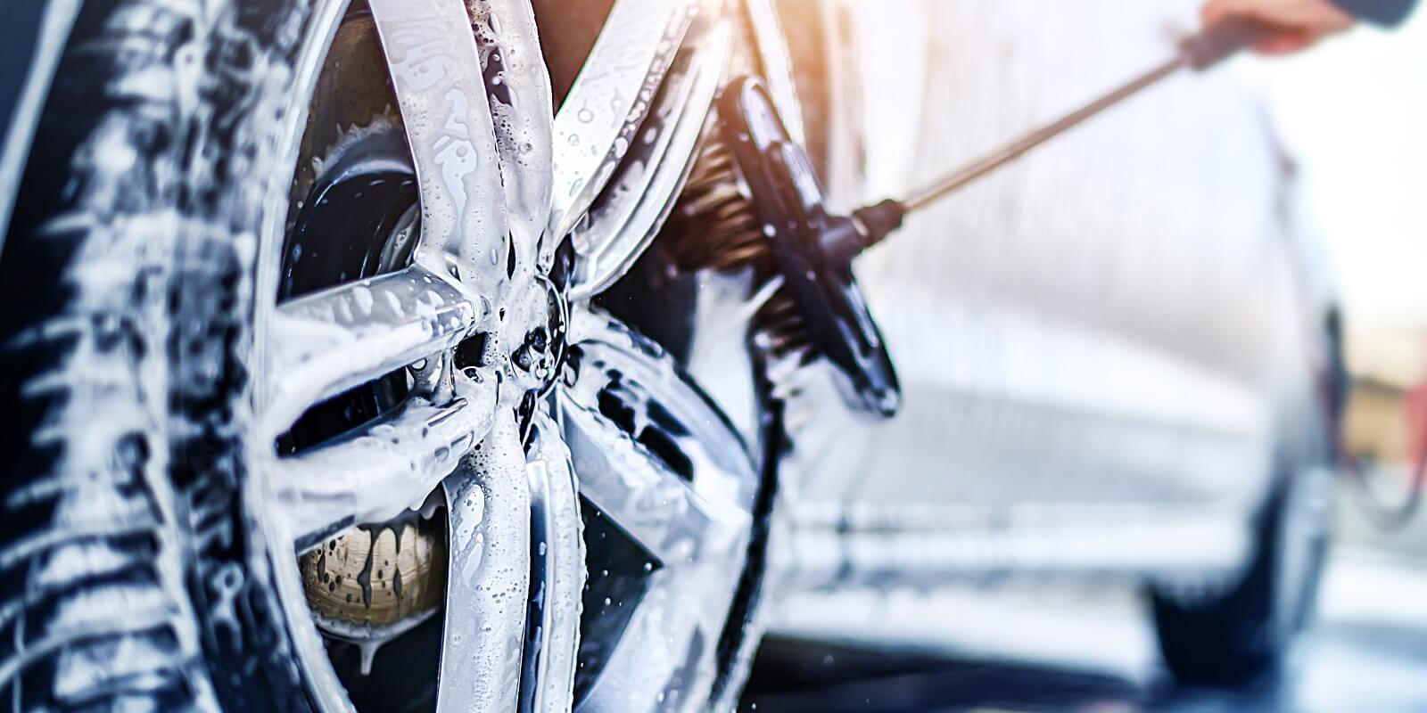 car cleaning with water jet