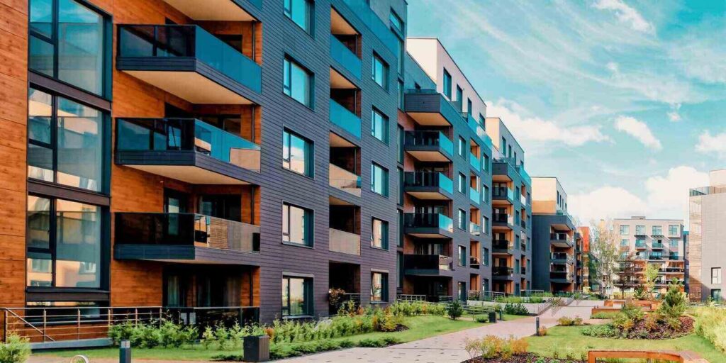 europe modern complex of residential buildings