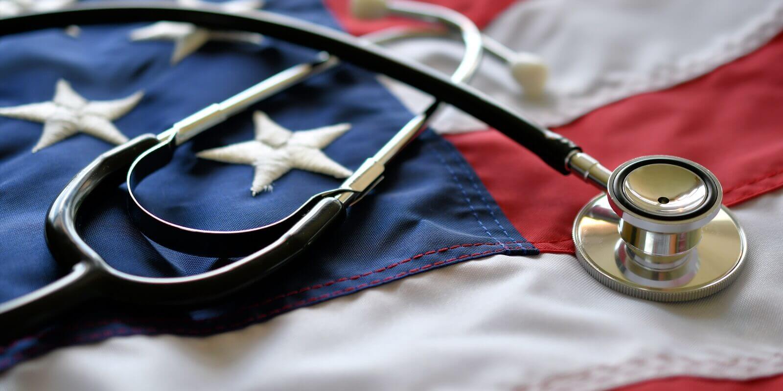 stethoscope on american flag