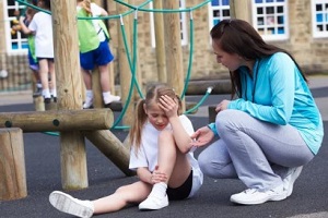 girl student accident while playing