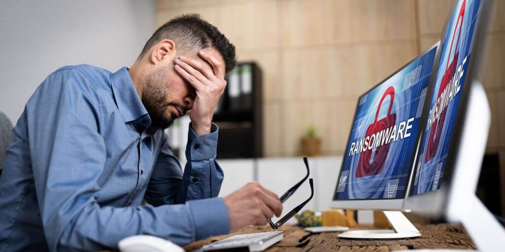 ransomware cyber attack showing personal files encrypted