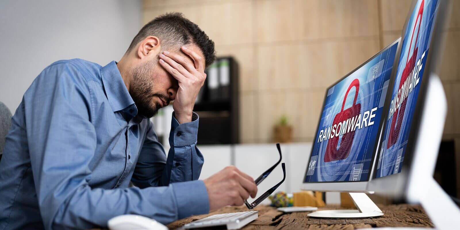 ransomware cyber attack showing personal files encrypted