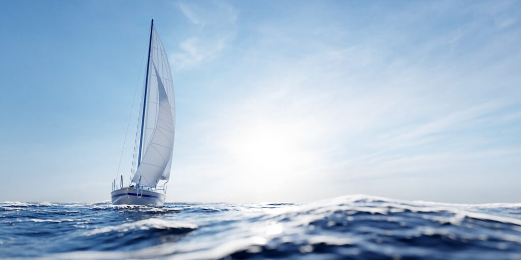sailing yacht on the ocean