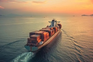 commercial bot in the ocean