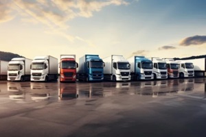 truck stop on rest area on the highway