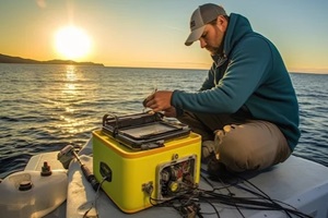 fishing man on yacht board