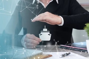 concept of boat insurance; panoramic banner