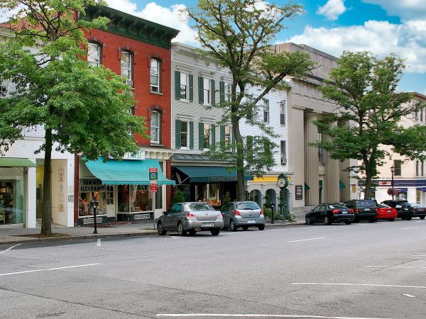 Shopping district on Greenwich Avenue in downtown Greenwich, Connecticut