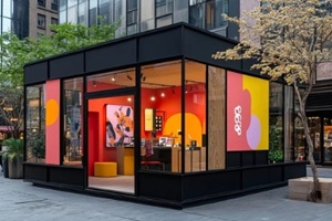 a concept of small pop-up store coffee shop