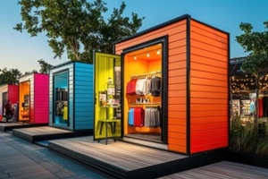 series of pop-up retail spaces at a music festival