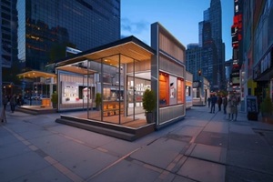 a popup store in a market