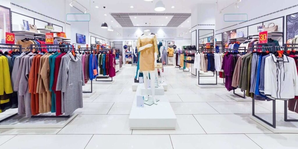 Interior of clothing store
