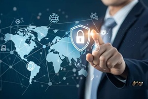 businessman touching data privacy principles, lawfulness and transparency