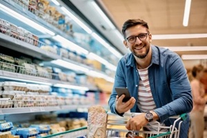 man shopping at a retail store