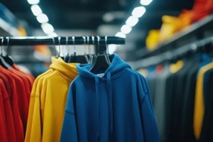 new hoodies in a retail store