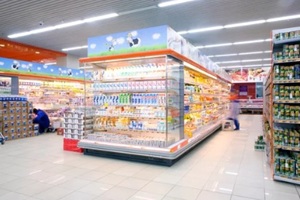 a scene at a supermarket