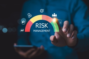 Risk Management Strategy Concept on Digital Screen