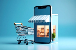 Online Retail Store Concept Explained Through Digital Storefront Display