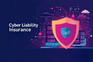 Cyber Liability Insurance Concept with Shield Icon
