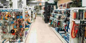 Pet Shop Shelves with Accessories