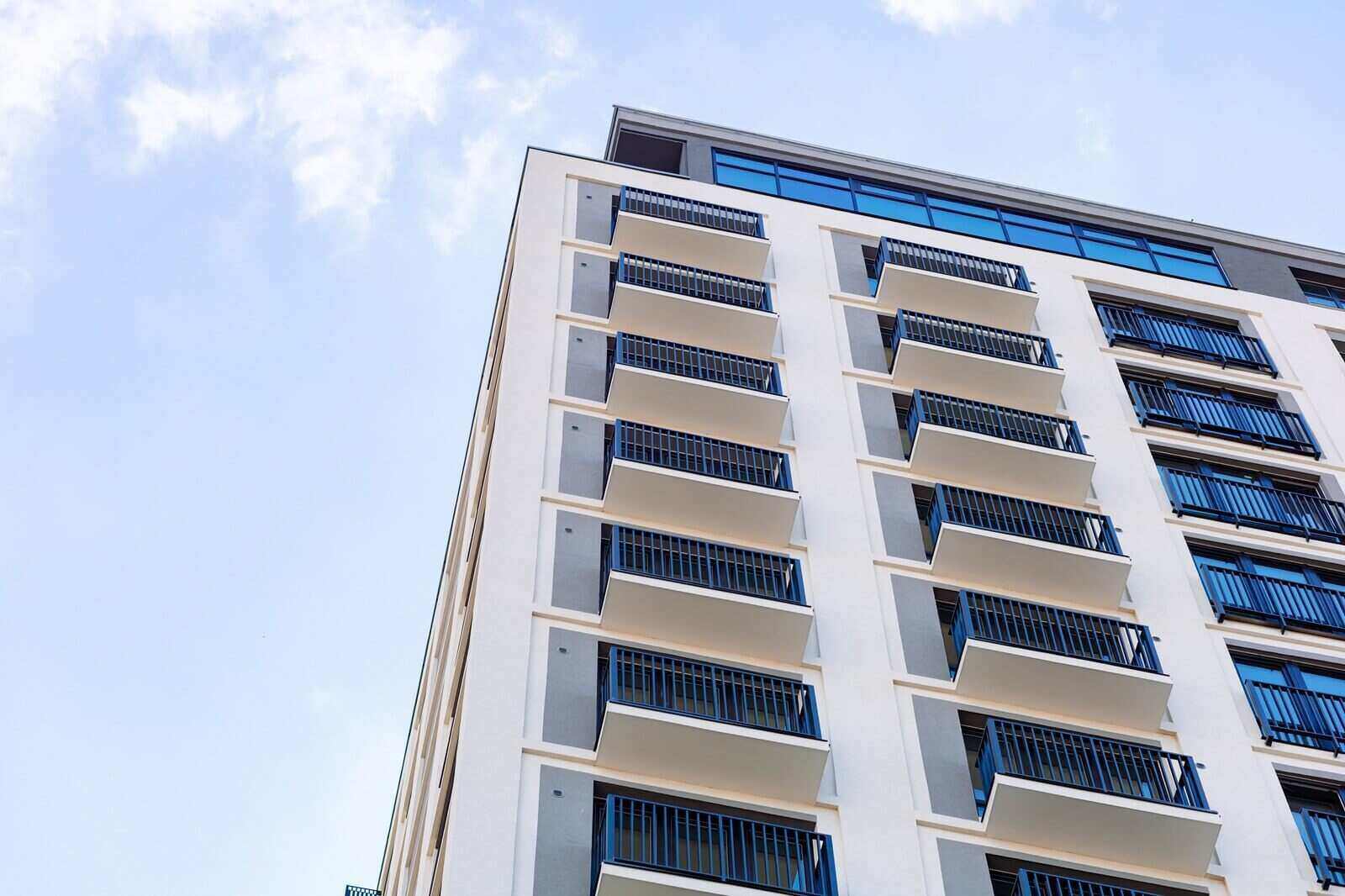 modern residential building with balconies