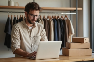 Retail Startup Owner Checking Insurance Policies for His Business