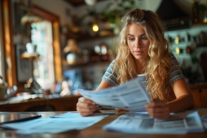 Retail Store Owner Reviewing Insurance Documents