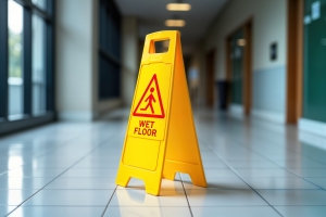 Cautionary Wet Floor Sign for Slip and Fall Prevention