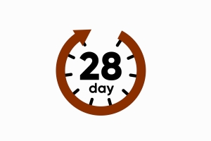 Brown Clock with 28 Day Text