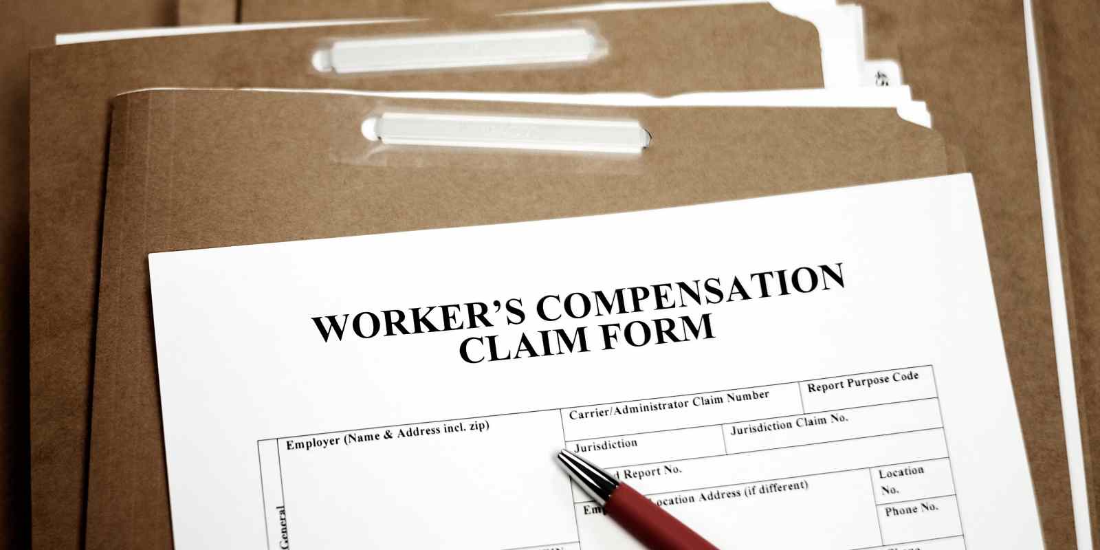 Workers Compensation Claim Form with Pen on A Desk