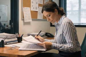 Agent Preparing Workers Compensation Insurance Documents for CCPAP Credit