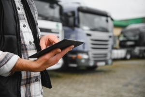 Fleet Manager Working on Tablet Managing Operations