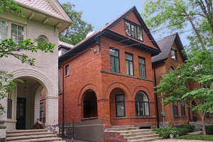 A Row of Older Victorian Brick Homes