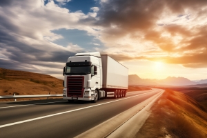 Truck Running on Highway During Interstate Operations
